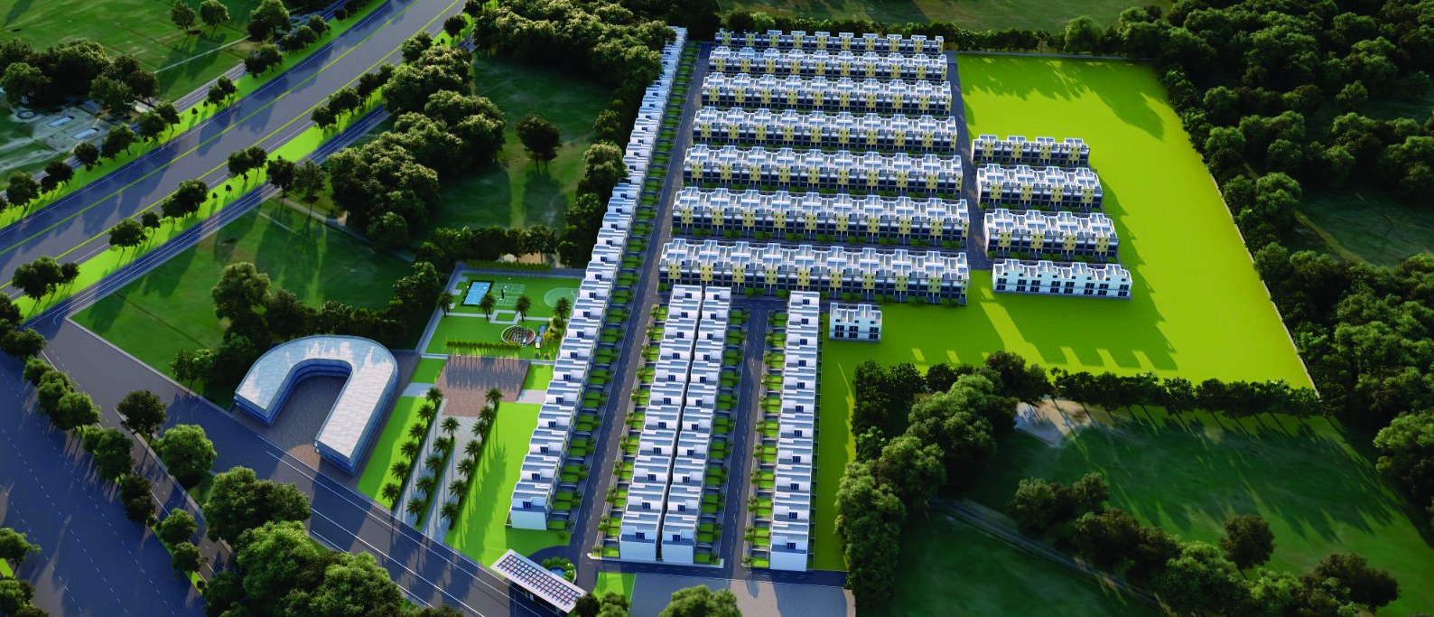 Aerial view of Riverwood Estate township plan